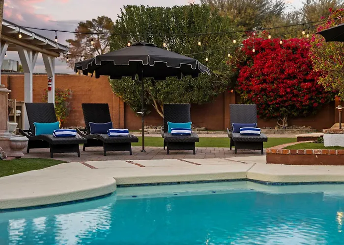 Desert Oasis - Epic Backyard Pool Bocce Firepit *